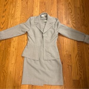 Gray Blazer and Skirt Set
